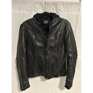 Leather King Women's Motorcycle Jacket Genuine Leather Biker Coat Designs Medium
